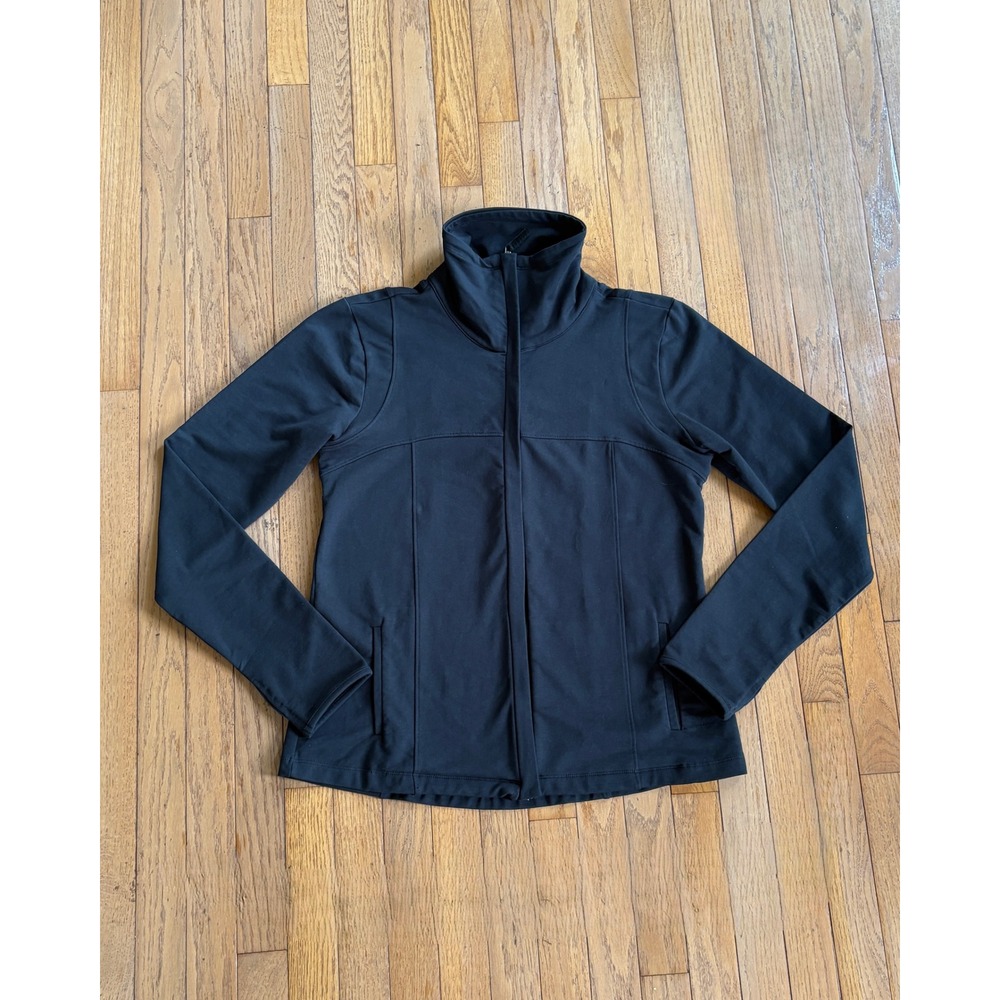 Satva Jacket Organic Cotton Full Zip‎ Funnel Neck XL Black Womens Gorpcore Tech